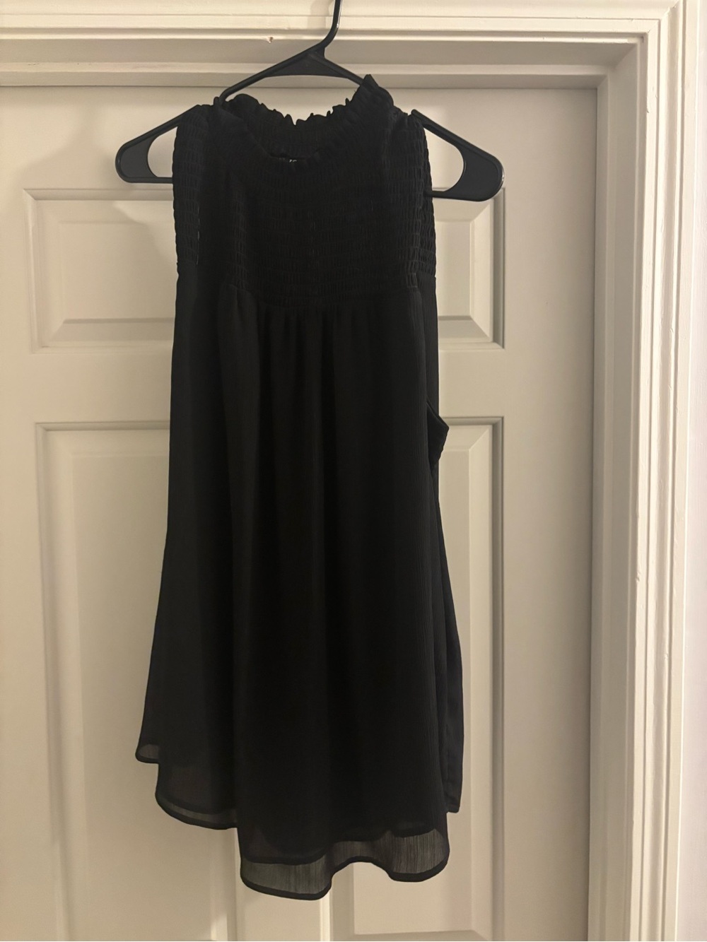 Torrid Black Sleeveless Smocked Neck Blouse